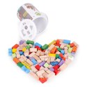 Drewniane klocki dla dzieci 100 szt. sorter wiaderko ECOTOYS ECOTOYS