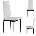 Zestaw krzeseł do jadalni salonu z krzesło ekoskóry 4 szt. wysokie oparcie - białe ModernHome ModernHome