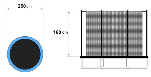 Zewnętrzna siatka do trampoliny 8 FT/6 słupków 244-250 cm MULTISTORE Zewnętrzna siatka do trampoliny 8 FT/6 słupków 244-250 cm MULTISTORE