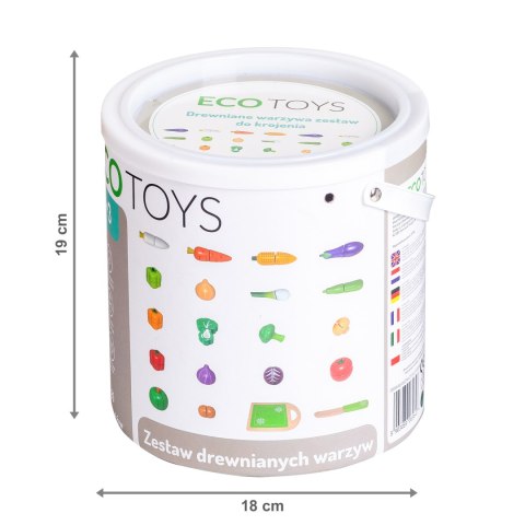 Drewniane warzywa do krojenia dla dzieci 20 sztuk ECOTOYS ECOTOYS Drewniane warzywa do krojenia dla dzieci 20 sztuk ECOTOYS ECOTOYS