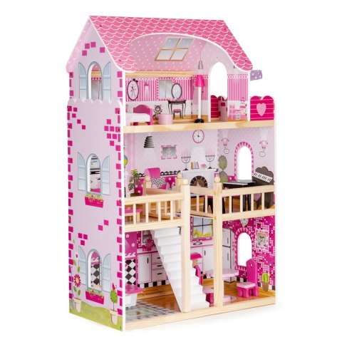 Drewniany domek dla lalek mebelki ECOTOYS ECOTOYS Drewniany domek dla lalek mebelki ECOTOYS ECOTOYS