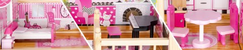 Drewniany domek dla lalek mebelki ECOTOYS ECOTOYS Drewniany domek dla lalek mebelki ECOTOYS ECOTOYS