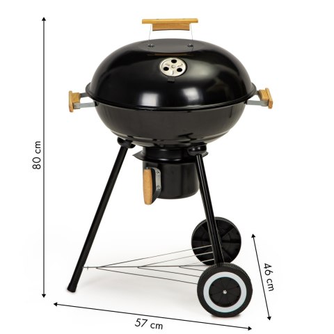 Grill ogrodowy z pokrywą popielnik metalowa półka koła transportowe MultiGarden MultiGarden Grill ogrodowy z pokrywą popielnik metalowa półka koła transportowe MultiGarden MultiGarden