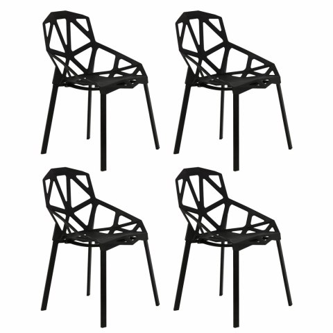 Komplet nowoczesnych krzeseł krzesło do salonu czarne 4 sztuki ModernHome ModernHome