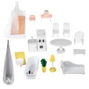 Domek dla lalek drewniany 3 piętra XXL Rezydencja Pudrowa ECOTOYS ECOTOYS