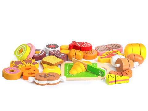 Drewniane jedzenie do krojenia 23 sztuki ECOTOYS ECOTOYS