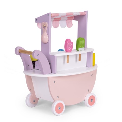 Drewniany wózek lodziarnia dla dzieci sklep 12 elementów ECOTOYS ECOTOYS