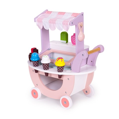 Drewniany wózek lodziarnia dla dzieci sklep 12 elementów ECOTOYS ECOTOYS