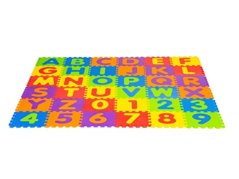 Duża mata piankowa EVA dla dzieci litery cyfry 178x178 cm 36 elementów ECOTOYS ECOTOYS
