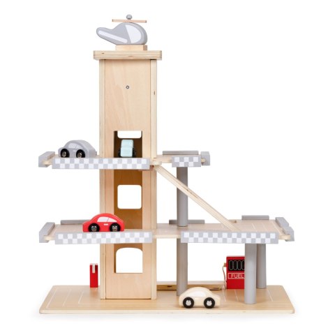 Duży drewniany tor garaż parking z windą + autka ECOTOYS ECOTOYS
