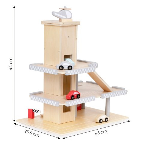 Duży drewniany tor garaż parking z windą + autka ECOTOYS ECOTOYS