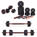 Hantle regulowane 2x15 kg sztanga zestaw 30 kg gryf MOVEPRO MOVEPRO
