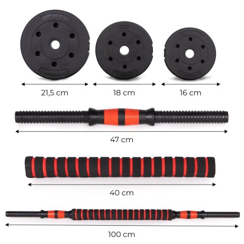Hantle regulowane 2x15 kg sztanga zestaw 30 kg gryf MOVEPRO MOVEPRO