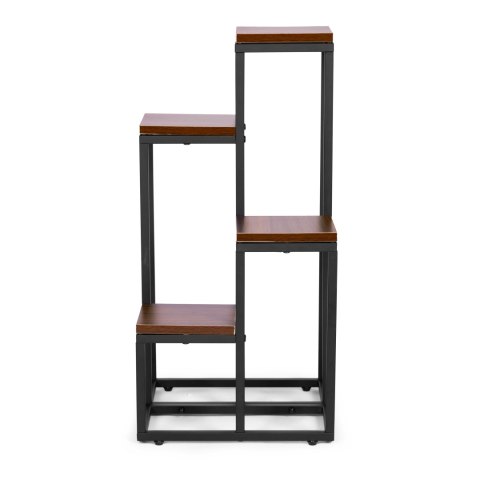Kwietnik regał na kwiaty ozdoby 4 półki metal MDF ciemny orzech ModernHome ModernHome