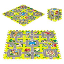 Mata piankowa dla dzieci miasto 9 elementów 90,5x90,5 cm IPLAY IPLAY