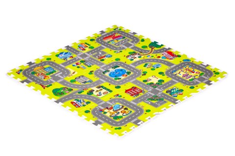 Mata piankowa dla dzieci miasto 9 elementów 90,5x90,5 cm IPLAY IPLAY