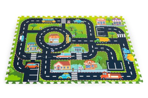 Mata piankowa dla dzieci puzzle miasto ulice drogi IPLAY IPLAY