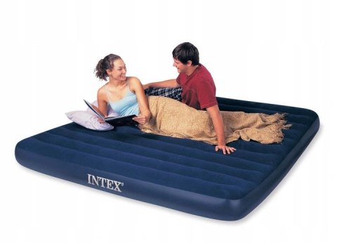 Materac dmuchany dwuosobowy 203x183 cm welurowy INTEX 64755 INTEX