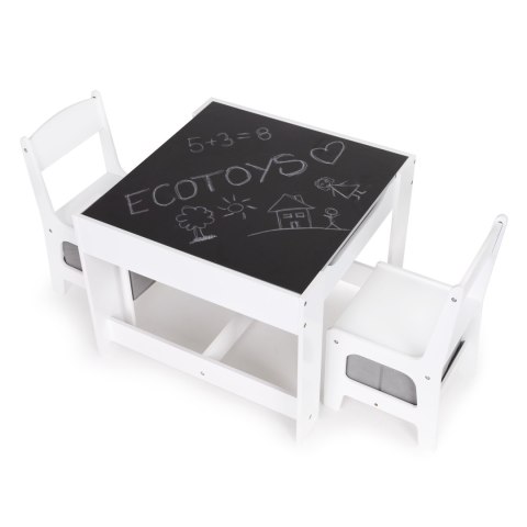 Meble dla dzieci zestaw drewniany stół + 2 krzesła ECOTOYS ECOTOYS
