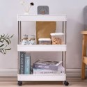 Plastikowy regał łazienkowy z 4 półkami kółka biały ModernHome ModernHome