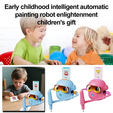 Robot rysujący sterowany głosem , interaktywny robot edukacyjny , magiczny robot malujący, prezent dla chłopców i dziewczynek.
