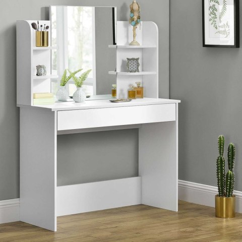 Toaletka kosmetyczna nowoczesna duże lustro półki ModernHome ModernHome
