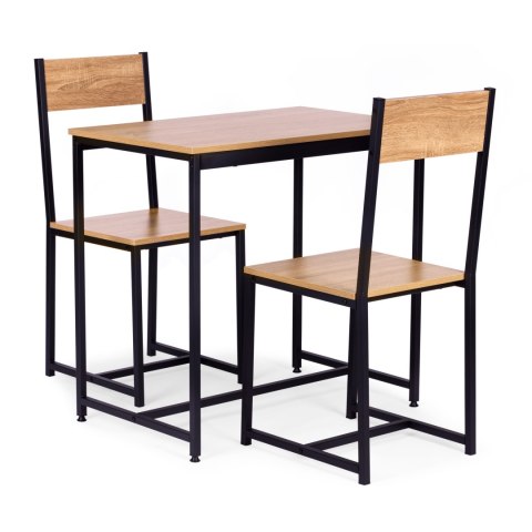 Zestaw komplet mebli stolik 2 krzesła metal MDF ModernHome ModernHome