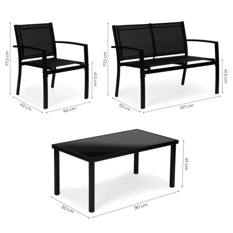Zestaw mebli ogrodowych stół ławka fotele metal MultiGarden MultiGarden