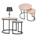 Zestaw stolików kawowych 2 szt. okrągłe loftowy design ModernHome ModernHome