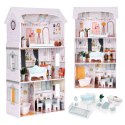 Domek dla lalek Alice 3 piętra 4 pomieszczenia komplet 9 mebelków ECOTOYS ECOTOYS