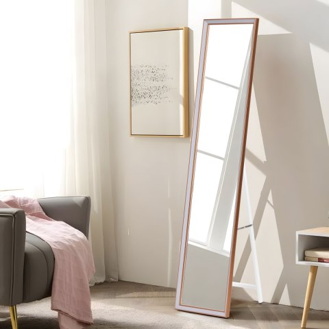 Duże lustro stojące 148 cm aluminiowa rama rozstawiane ModernHome ModernHome