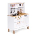 Kuchnia dla dzieci z dźwiękami i LED drewniana duża otwierane szafki 7 akcesoriów ECOTOYS ECOTOYS