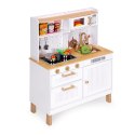 Kuchnia dla dzieci z dźwiękami i LED drewniana duża otwierane szafki 7 akcesoriów ECOTOYS ECOTOYS