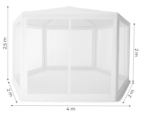 Namiot pawilon ogrodowy handlowy 2x2x2 m z moskitierą biały MultiGarden MultiGarden