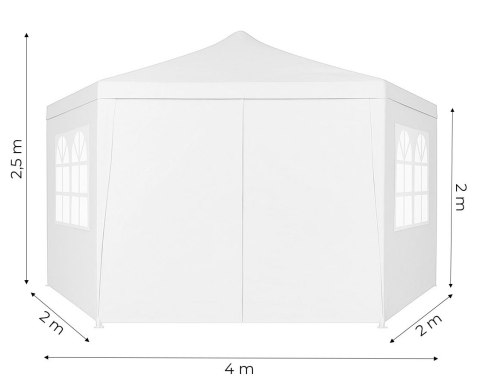 Namiot pawilon ogrodowy handlowy 2x2x2 m z oknami biały MultiGarden MultiGarden
