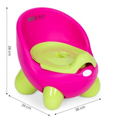 Nocnik toaleta sedes dla dzieci wyjmowany wkład antypoślizgowe nóżki różowo-zielony ECOTOYS ECOTOYS