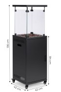 Ogrzewacz gazowy promiennik grzejnik 13 kW szklany na ogród patio reduktor kamienie wulkaniczne pokrowiec MultiGarden MultiGarden