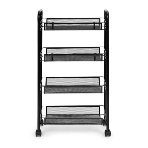 Regał organizer pomocnik do kuchni łazienki metalowy 4 półki kółka czarny ModernHome ModernHome