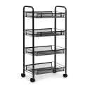 Regał organizer pomocnik do kuchni łazienki metalowy 4 półki kółka czarny ModernHome ModernHome