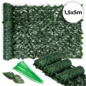Sztuczny bluszcz żywopłot 3 szt. 500x150 cm zielona osłona na balkon maskująca MultiGarden