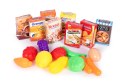 Wózek na zakupy sklepowy do supermarketu kuchni 18 akcesoriów różowy