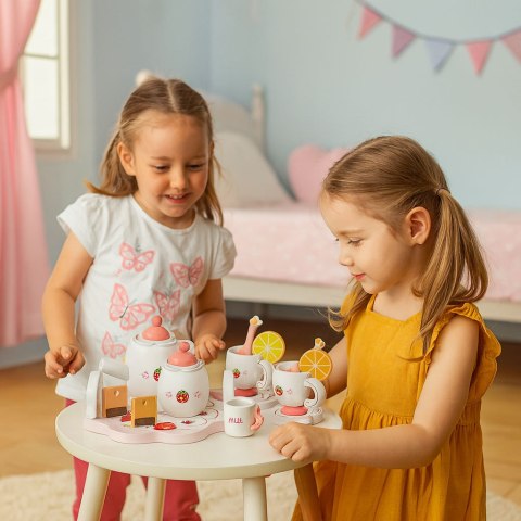 Drewniany zestaw do herbaty dzbanek filiżanki 14 elementów ECOTOYS ECOTOYS