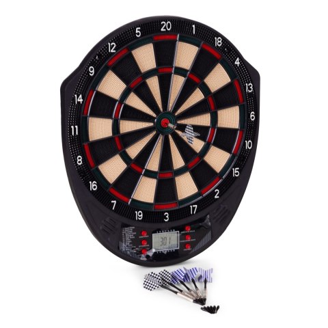 Elektroniczna tarcza do darta gry w rzutki lotki tablica LCD 41 cm 26 gier zestaw 6 rzutek MULTISTORE