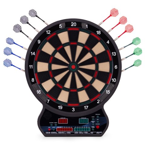Elektroniczna tarcza do darta gry w rzutki lotki tablica LCD 42 cm 27 gier zestaw 12 rzutek MULTISTORE