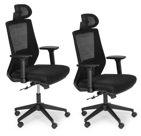 Fotel biurowy obrotowy ergonomiczny regulacja wysokości czarny ModernHome ModernHome