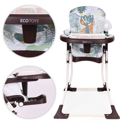 Fotelik krzesełko do karmienia dzieci składane + zabawki ECOTOYS ECOTOYS