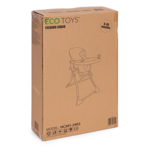 Fotelik krzesełko do karmienia dzieci składane + zabawki ECOTOYS ModernHome