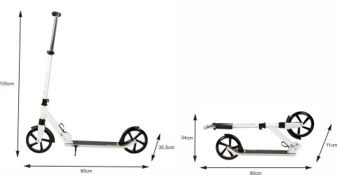 Hulajnoga miejska dla dzieci i młodzieży składana regulacja wysokości 95-105 cm koła 200 mm Bauerkraft