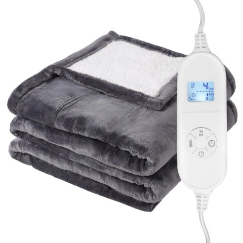 Koc elektryczny dwustronny 120x160 cm mata grzewcza regulacja temperatury pilot Bauerkraft