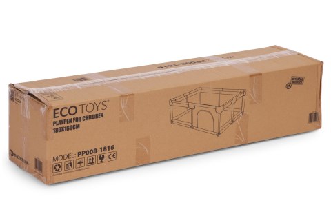 Kojec dla dziecka 140x200 cm suchy basen plac zabaw szary + torba ECOTOYS ECOTOYS